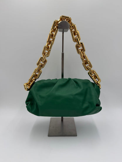 Bottega-Veneta-Borsa-a-Spalla-The-Chain-Pouch-in-Pelle-Verde-70563805102404 - Pally Vintage Closet