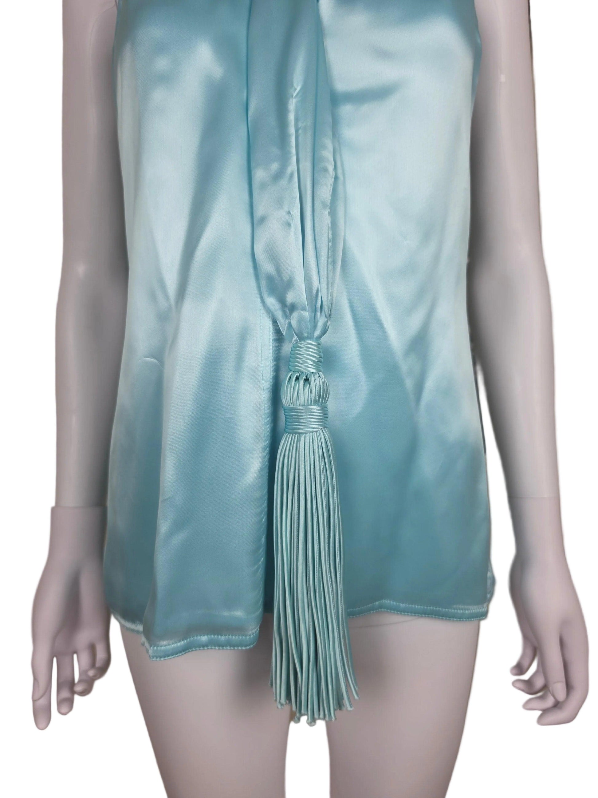 Bottega Veneta Top Fluido by Matthieu Blazy in Cupro Azzurro Chiaro - Pally Vintage Closet
