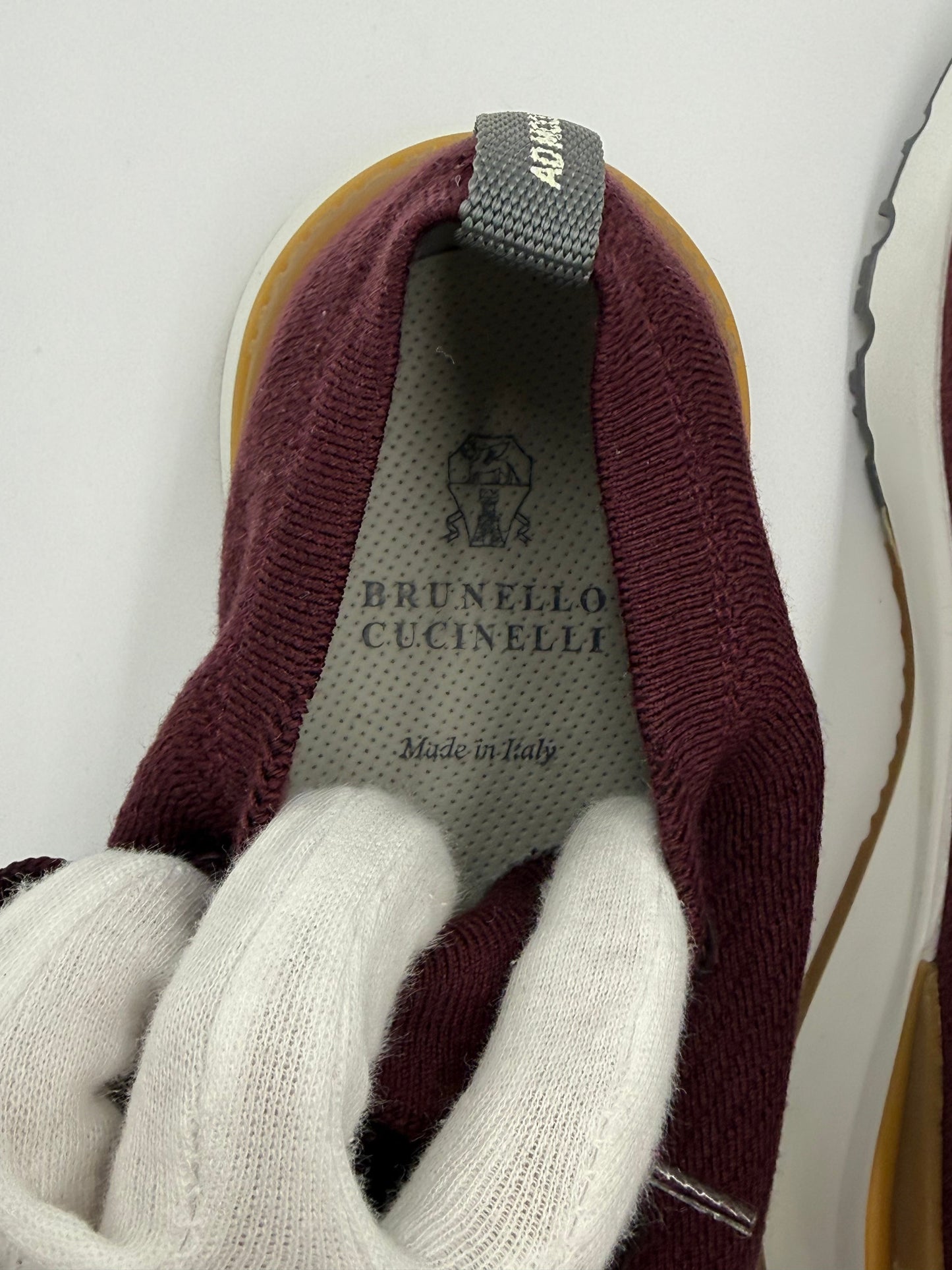 Brunello Cucinelli Sneakers in Maglia di Lana e Cashmere Bordeaux - Pally Vintage Closet
