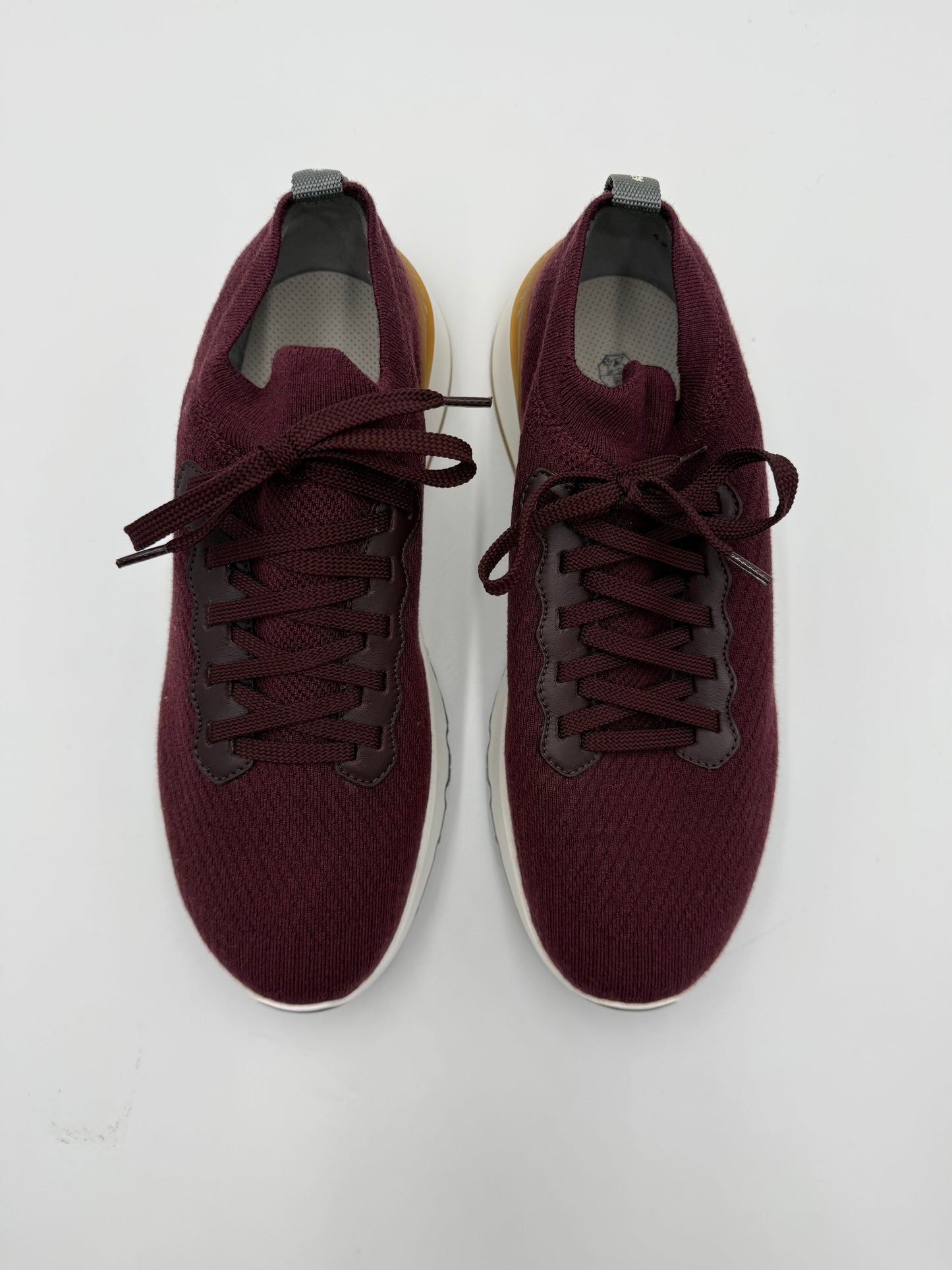 Brunello Cucinelli Sneakers in Maglia di Lana e Cashmere Bordeaux - Pally Vintage Closet