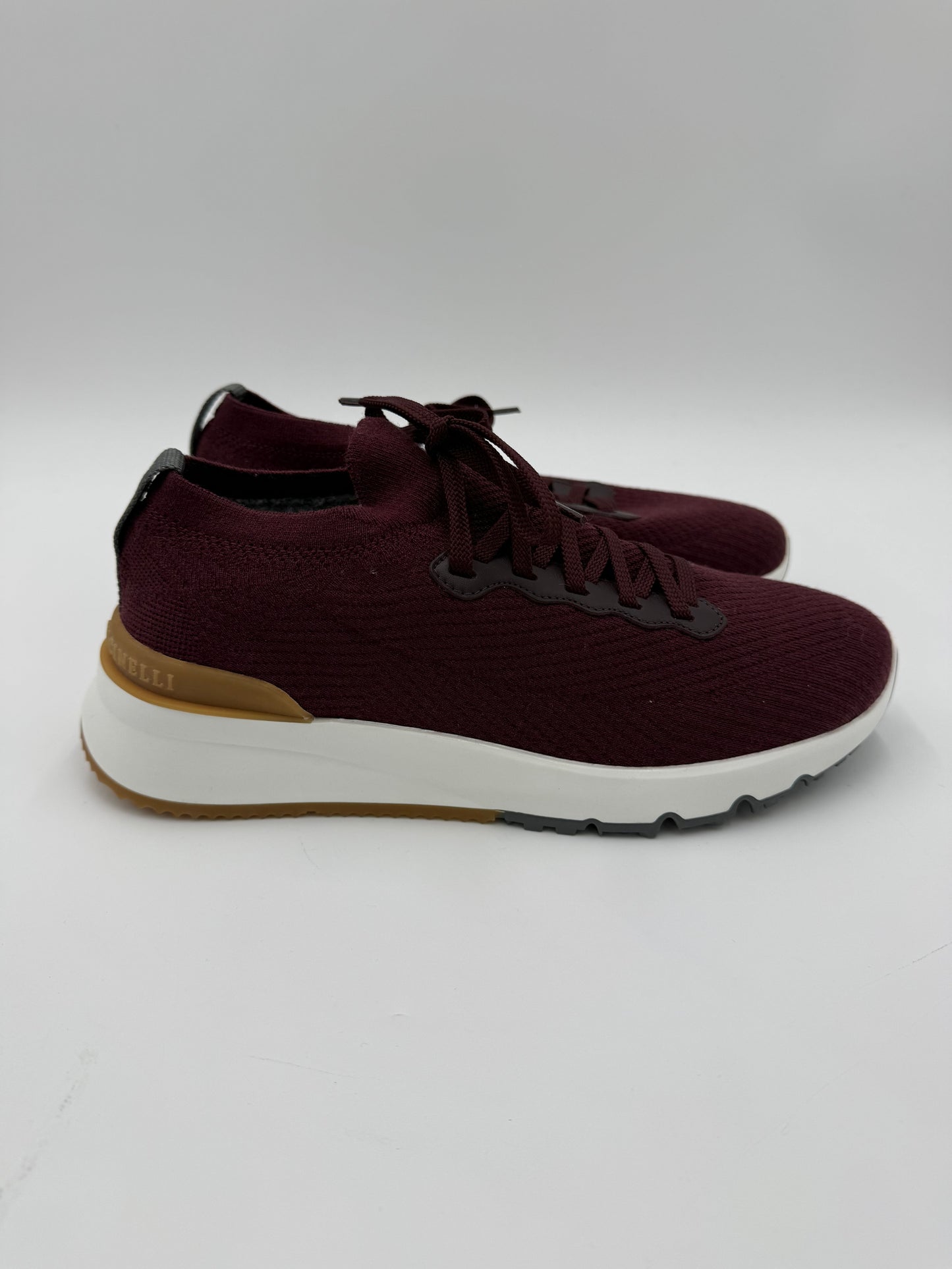 Brunello Cucinelli Sneakers in Maglia di Lana e Cashmere Bordeaux - Pally Vintage Closet