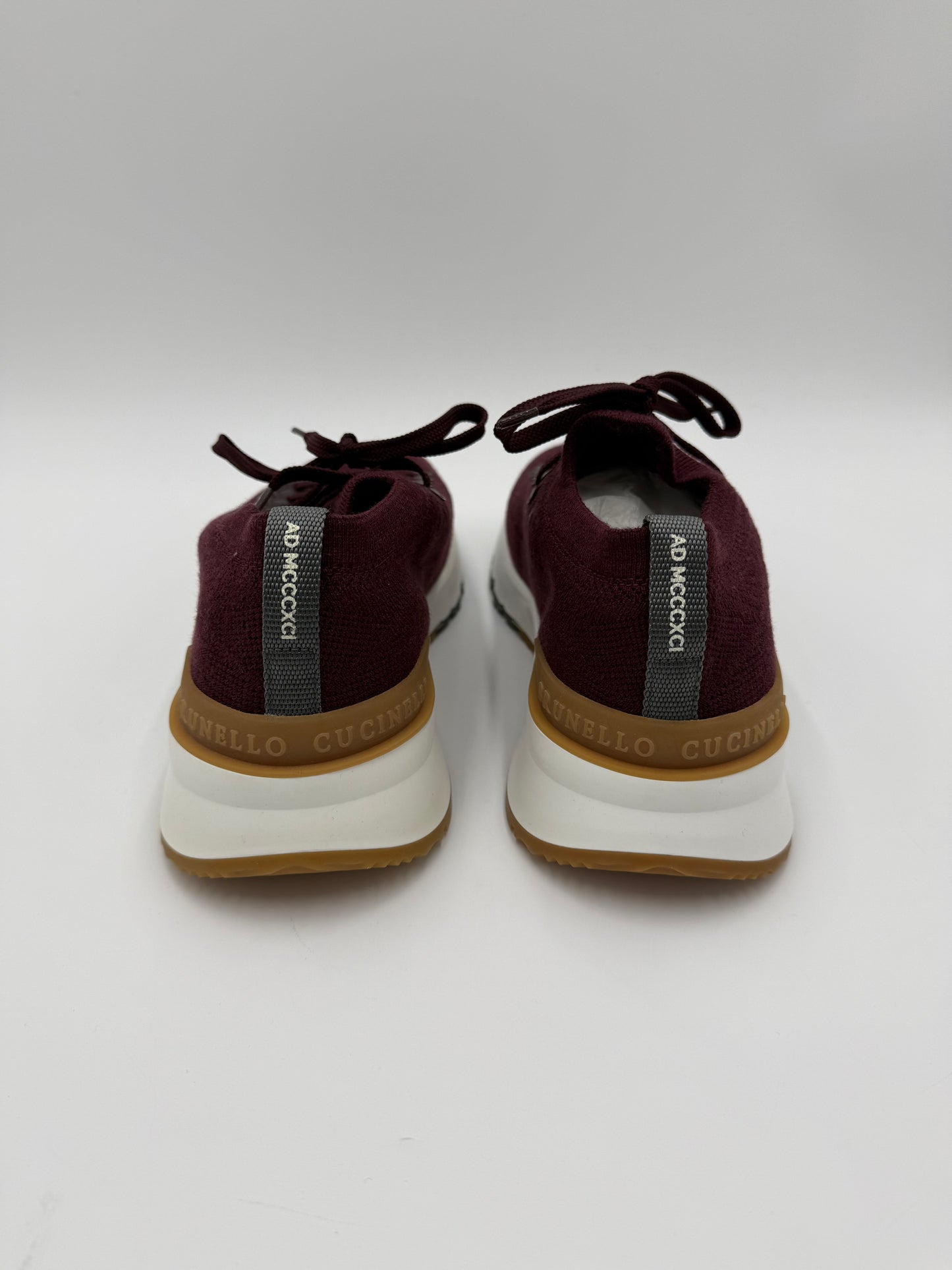 Brunello Cucinelli Sneakers in Maglia di Lana e Cashmere Bordeaux - Pally Vintage Closet