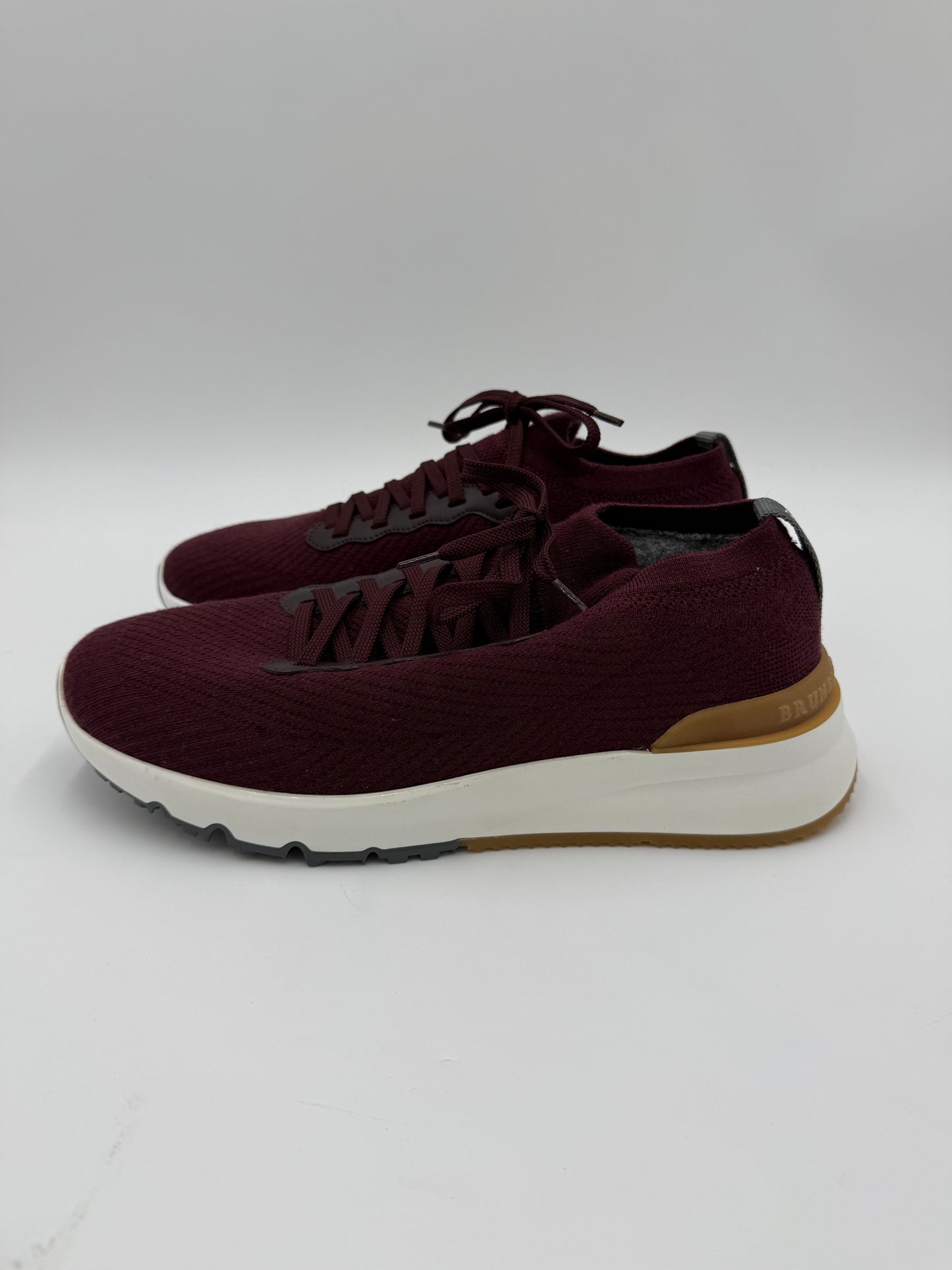 Brunello Cucinelli Sneakers in Maglia di Lana e Cashmere Bordeaux - Pally Vintage Closet