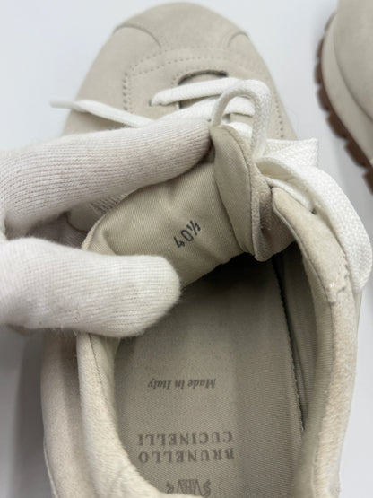 Brunello-Cucinelli-Sneakers-in-Pelle-Scamosciata-Beige-e-Bianco-69234182553924 - Pally Vintage Closet