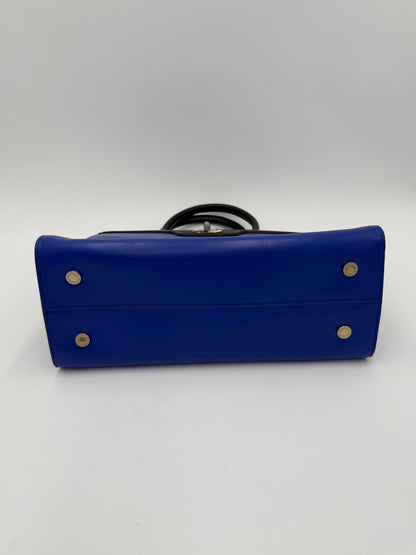 Bulgari Borsa a Mano Isabella Rossellini in Pelle Bicolore Blu e Nera - Pally Vintage Closet