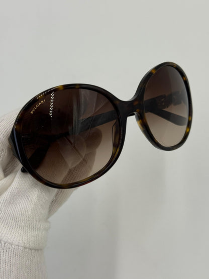 Bulgari Occhiali da Sole Oversized con Dettaglio Gioiello Tartarugati