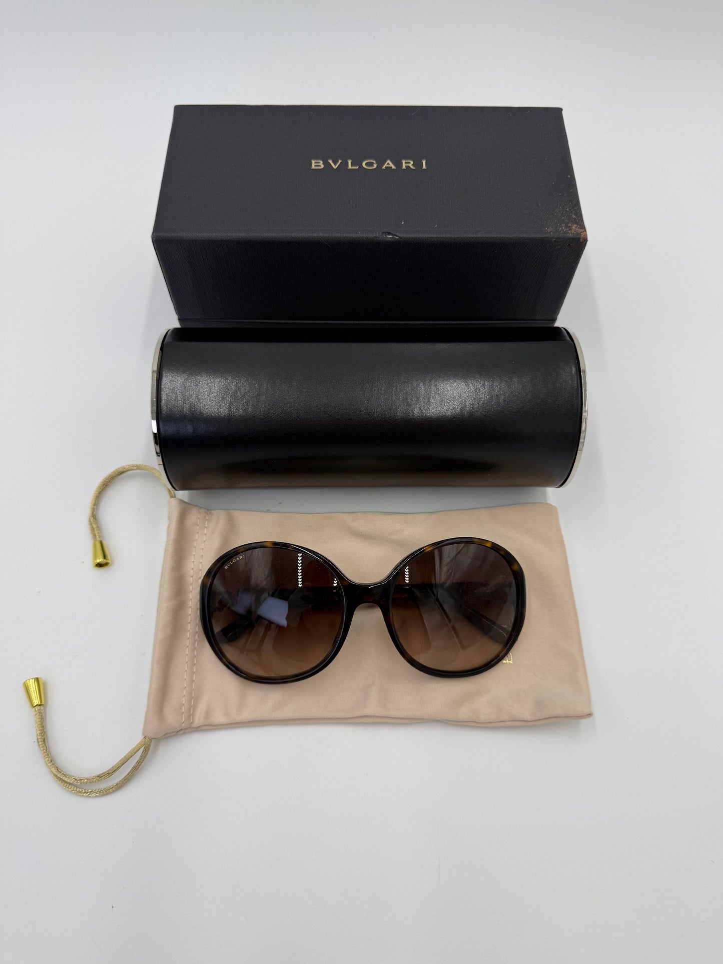 Bulgari Occhiali da Sole Oversized con Dettaglio Gioiello Tartarugati