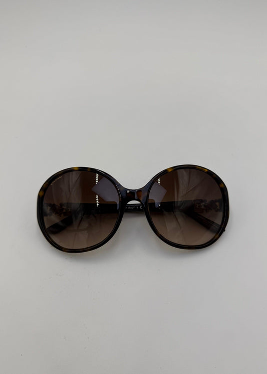 Bulgari Occhiali da Sole Oversized con Dettaglio Gioiello Tartarugati