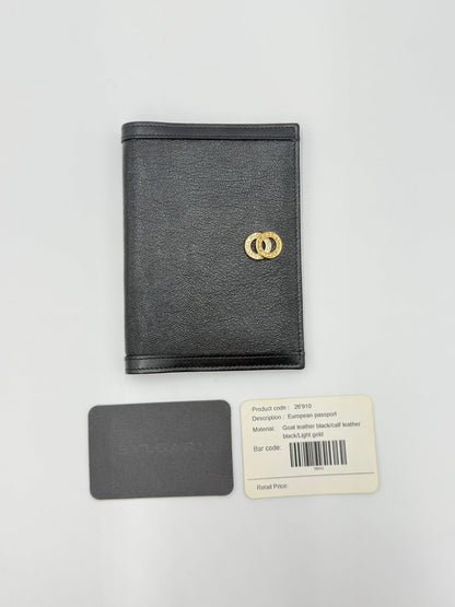 Bulgari Portafoglio con Doppio Anello Dorato Nero - Pally Vintage Closet