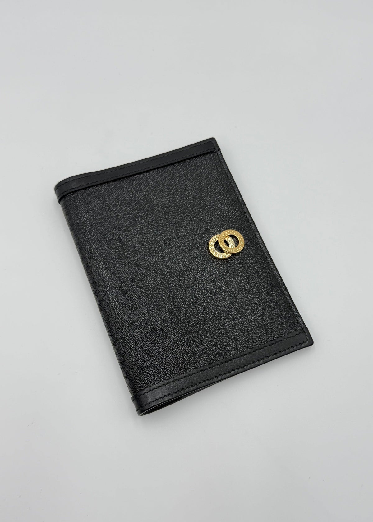 Bulgari Portafoglio con Doppio Anello Dorato Nero - Pally Vintage Closet