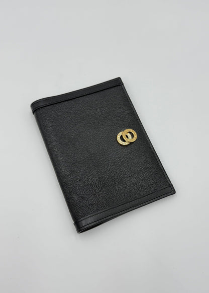 Bulgari Portafoglio con Doppio Anello Dorato Nero - Pally Vintage Closet