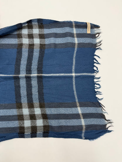 Burberry Sciarpa in Misto Lana Merino e Cashmere Blu - Pally Vintage Closet