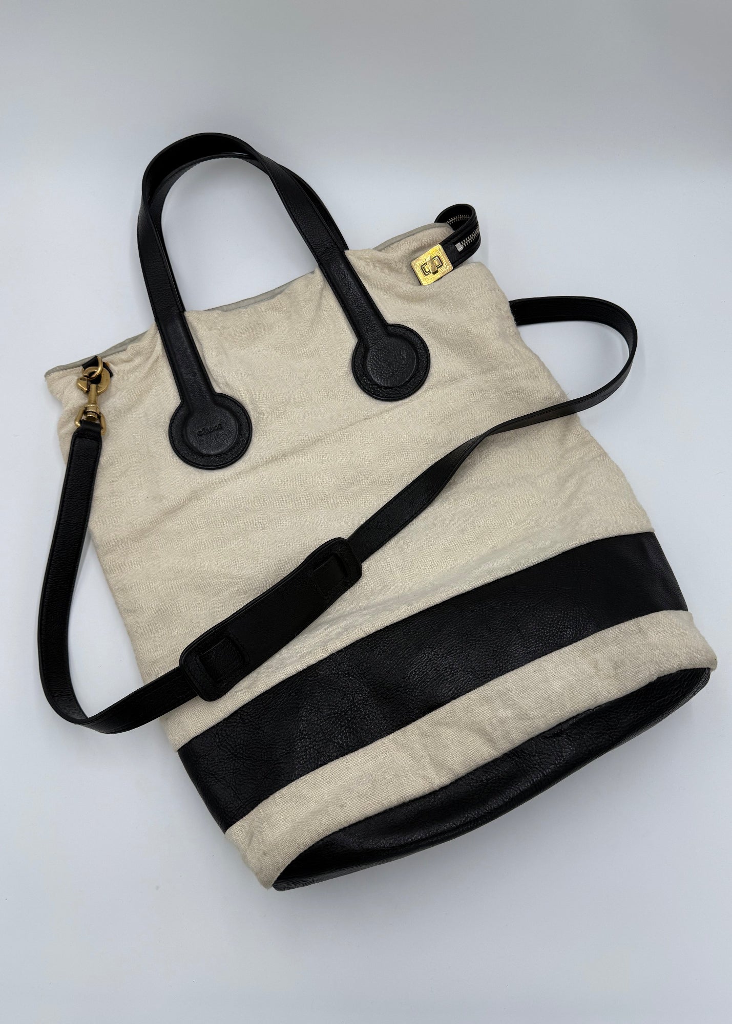 Céline Borse Tote Mickey Limited Edition in Tela e Pelle Avorio