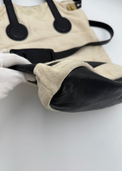 Céline Borse Tote Mickey Limited Edition in Tela e Pelle Avorio