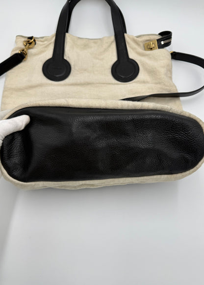 Céline Borse Tote Mickey Limited Edition in Tela e Pelle Avorio