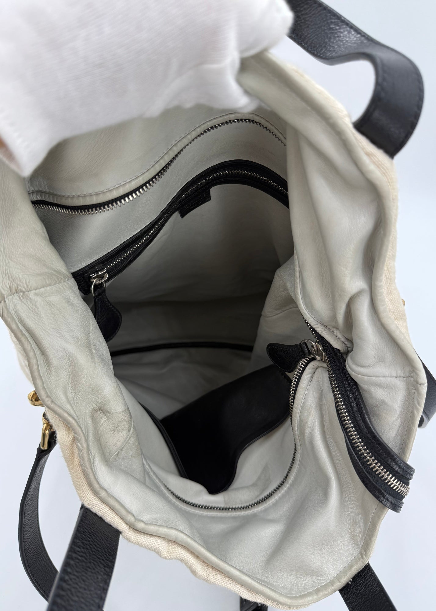 Céline Borse Tote Mickey Limited Edition in Tela e Pelle Avorio