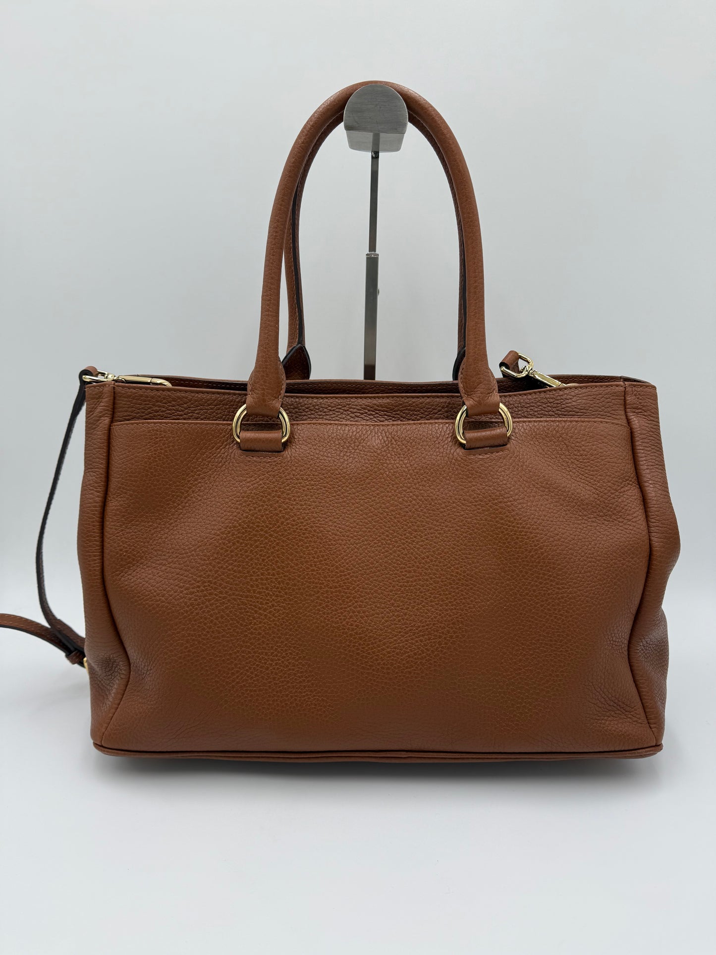 Prada Borsa Tote in Pelle Martellata Marrone