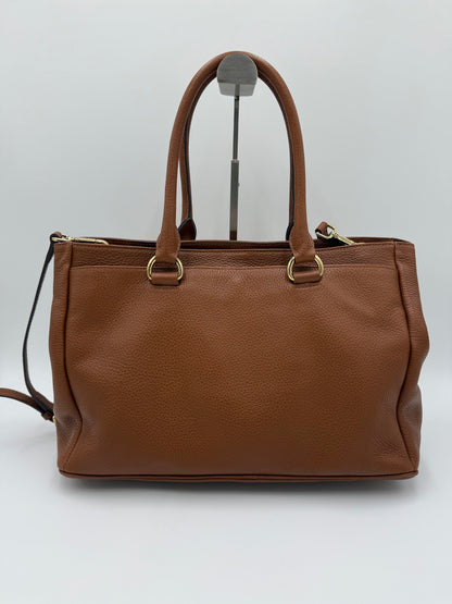 Prada Borsa Tote in Pelle Martellata Marrone