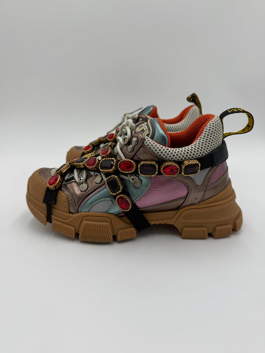 Gucci Sneakers Flashtrek con Gioielli e Finitura Metallizzata