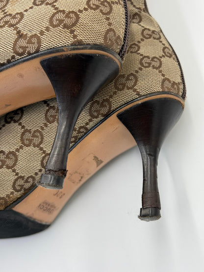 Gucci Stivali al Ginocchio Vintage by Tom Ford GG Monogram Canvas Beige