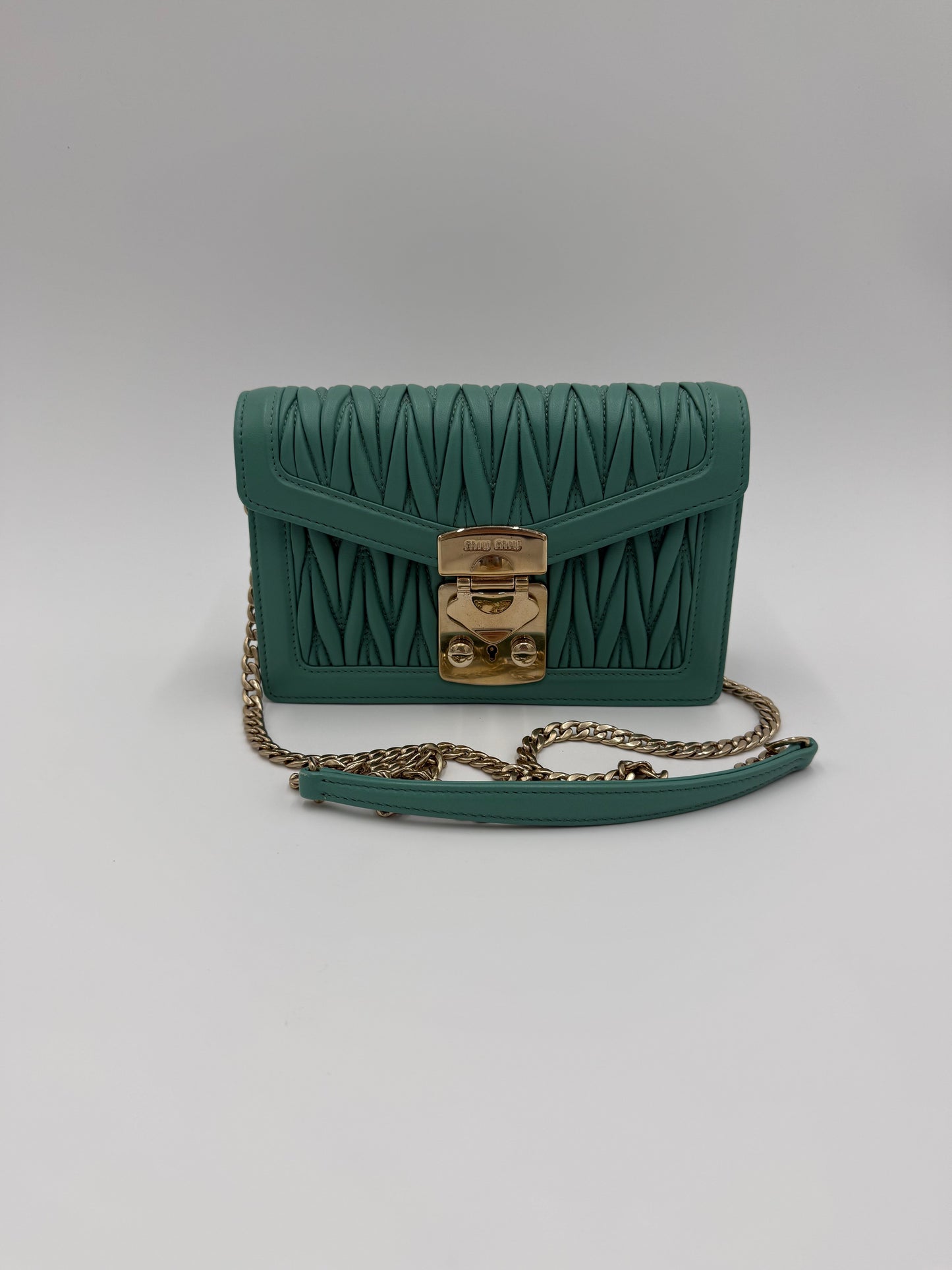 Miu Miu Borsa Confidential Matelassé Verde Giada