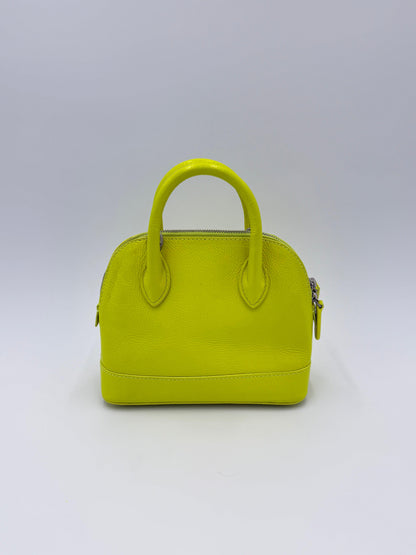 Balenciaga Ville Top Handle Bag Special Edition Gothic Logo Mini Neon Yellow