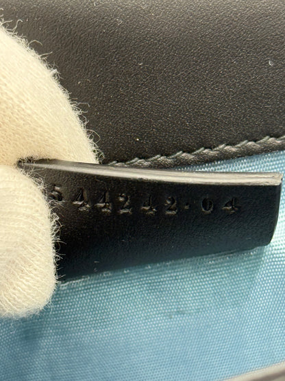 Gucci Borsa a Tracolla Broadway Crystal 'G' in Gros-Grain Ricamato Nero