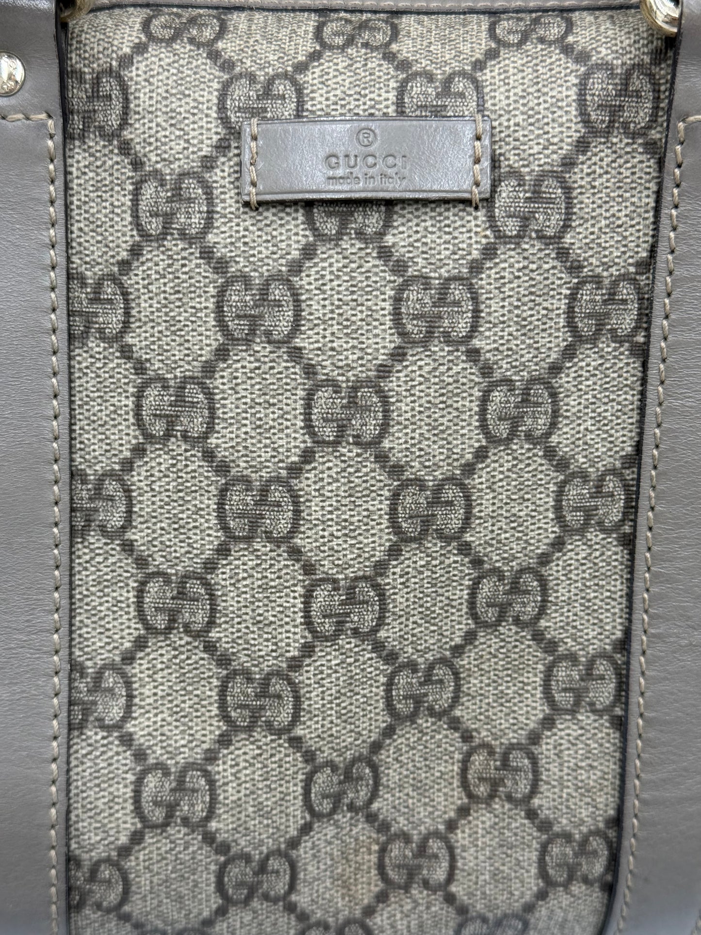 Gucci Bauletto Joy in Tela GG Supreme e Pelle Taupe - Pally Vintage Closet