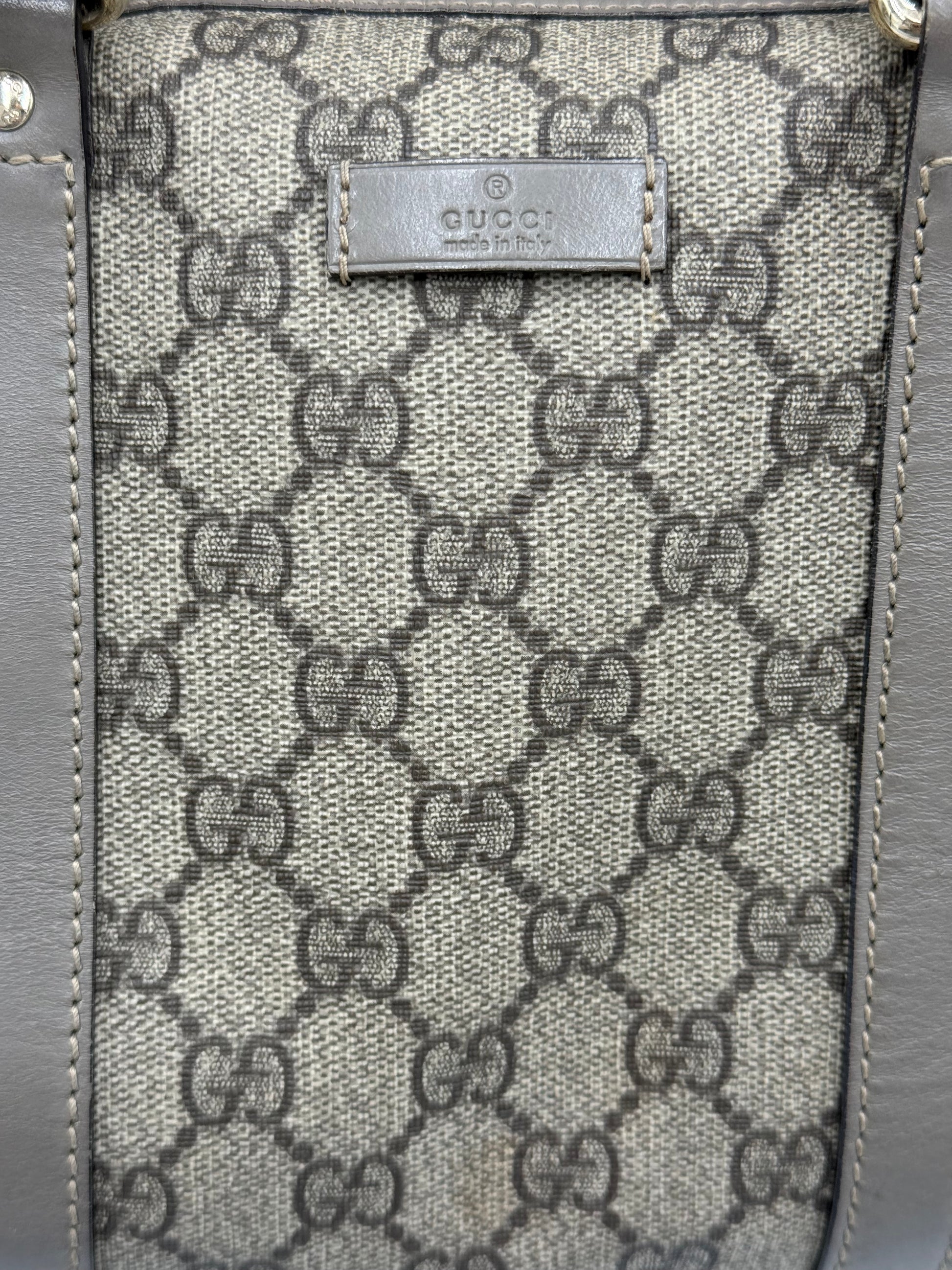 Gucci Bauletto Joy in Tela GG Supreme e Pelle Taupe - Pally Vintage Closet