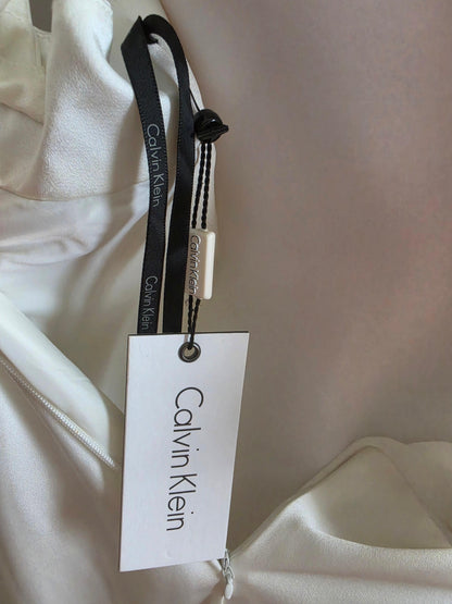 Calvin Klein Abito da Sera Vintage in Raso di Seta Avorio - Pally Vintage Closet