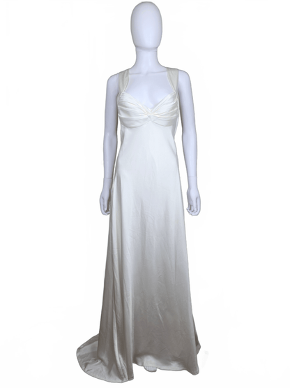 Calvin Klein Abito da Sera Vintage in Raso di Seta Avorio - Pally Vintage Closet