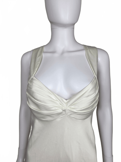Calvin Klein Abito da Sera Vintage in Raso di Seta Avorio - Pally Vintage Closet