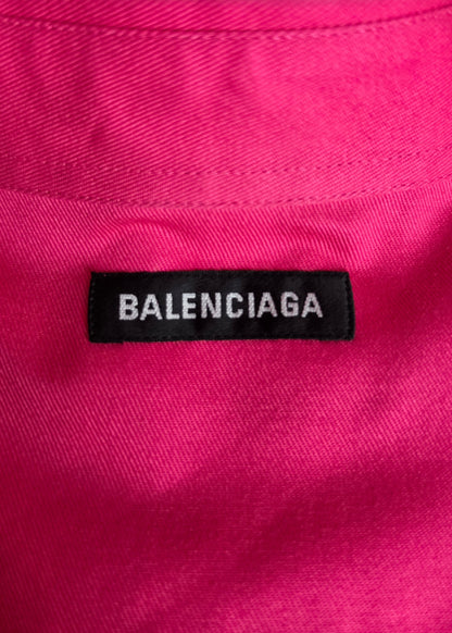 Camicia Balenciaga Double Sleeve in Cotone Fucsia - Pally Vintage Closet