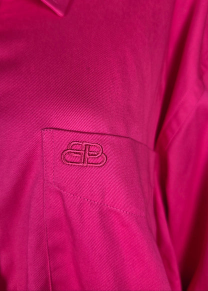 Camicia Balenciaga Double Sleeve in Cotone Fucsia - Pally Vintage Closet