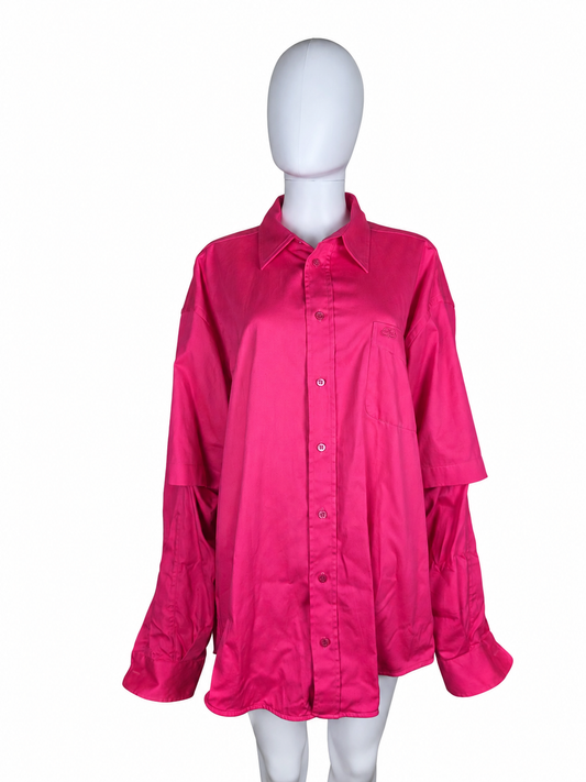 Camicia Balenciaga Double Sleeve in Cotone Fucsia - Pally Vintage Closet