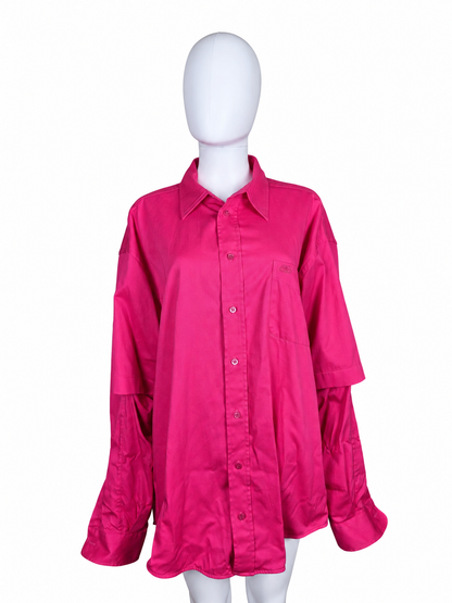 Camicia Balenciaga Double Sleeve in Cotone Fucsia - Pally Vintage Closet