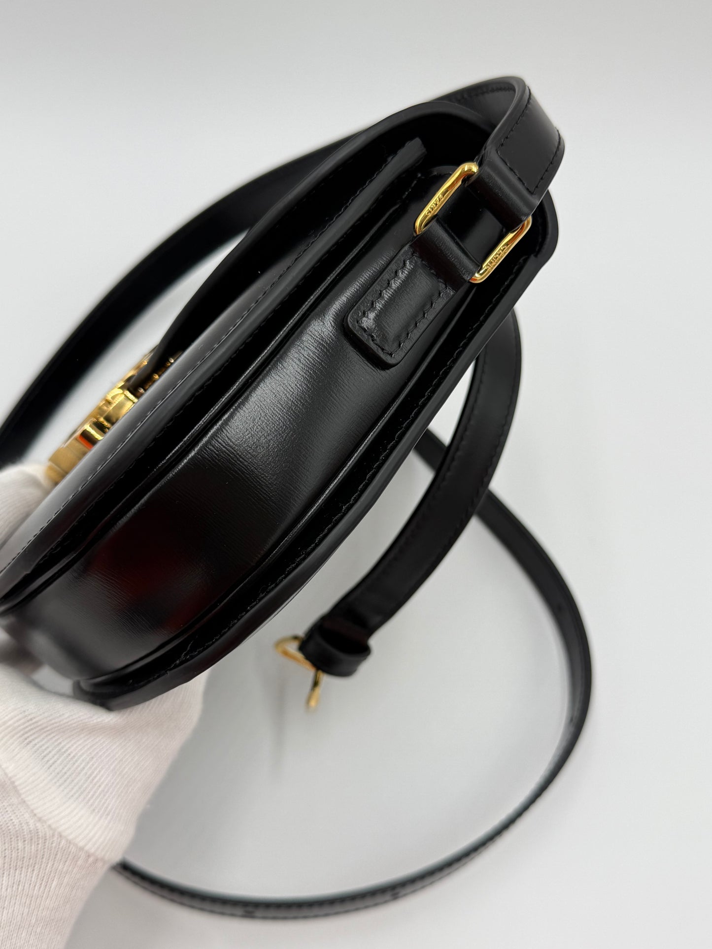Celine Borsa Besace Clea in Pelle Liscia Nera - Pally Vintage Closet