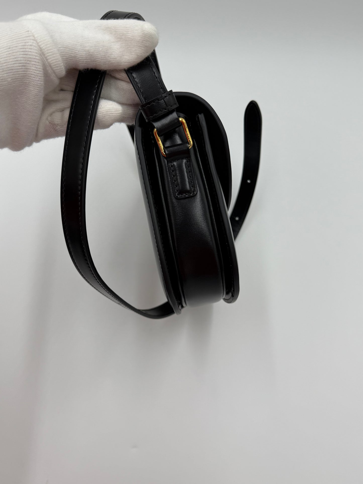 Celine Borsa Besace Clea in Pelle Liscia Nera - Pally Vintage Closet