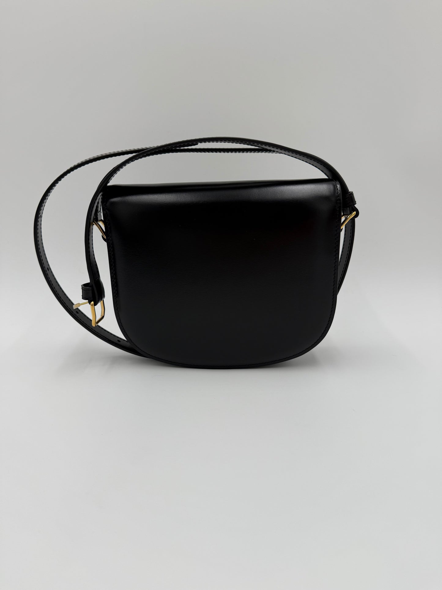 Celine Borsa Besace Clea in Pelle Liscia Nera - Pally Vintage Closet