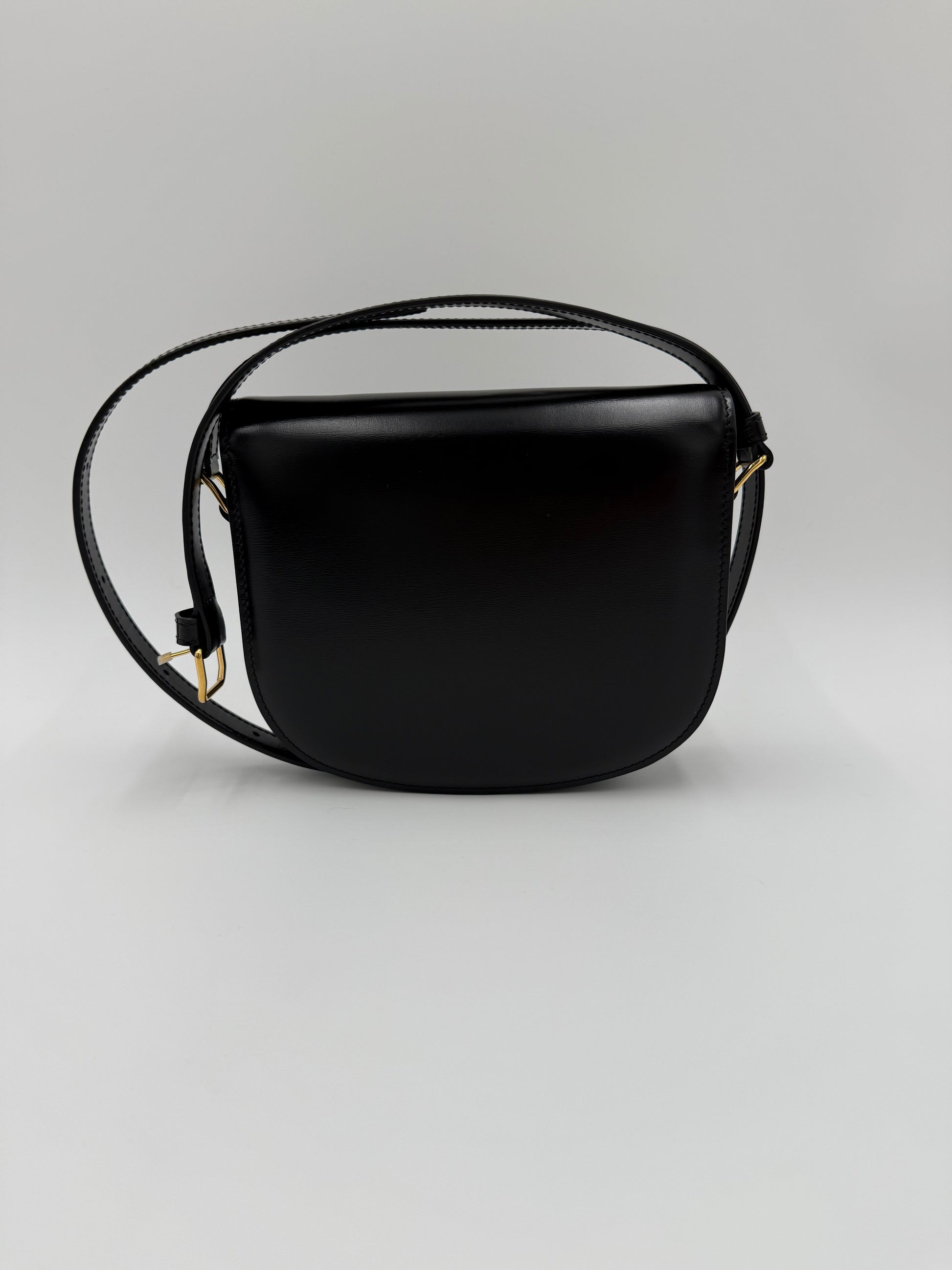Celine Borsa Besace Clea in Pelle Liscia Nera - Pally Vintage Closet