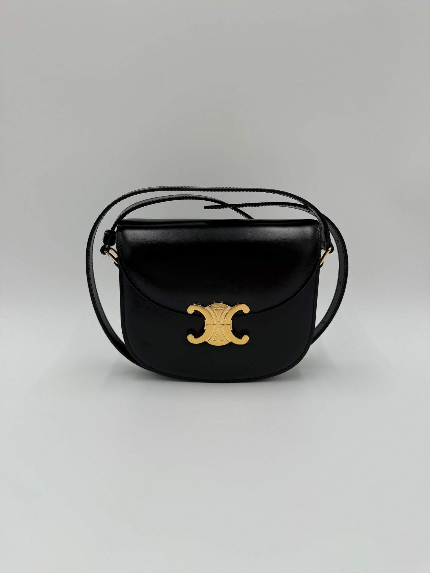 Celine Borsa Besace Clea in Pelle Liscia Nera - Pally Vintage Closet