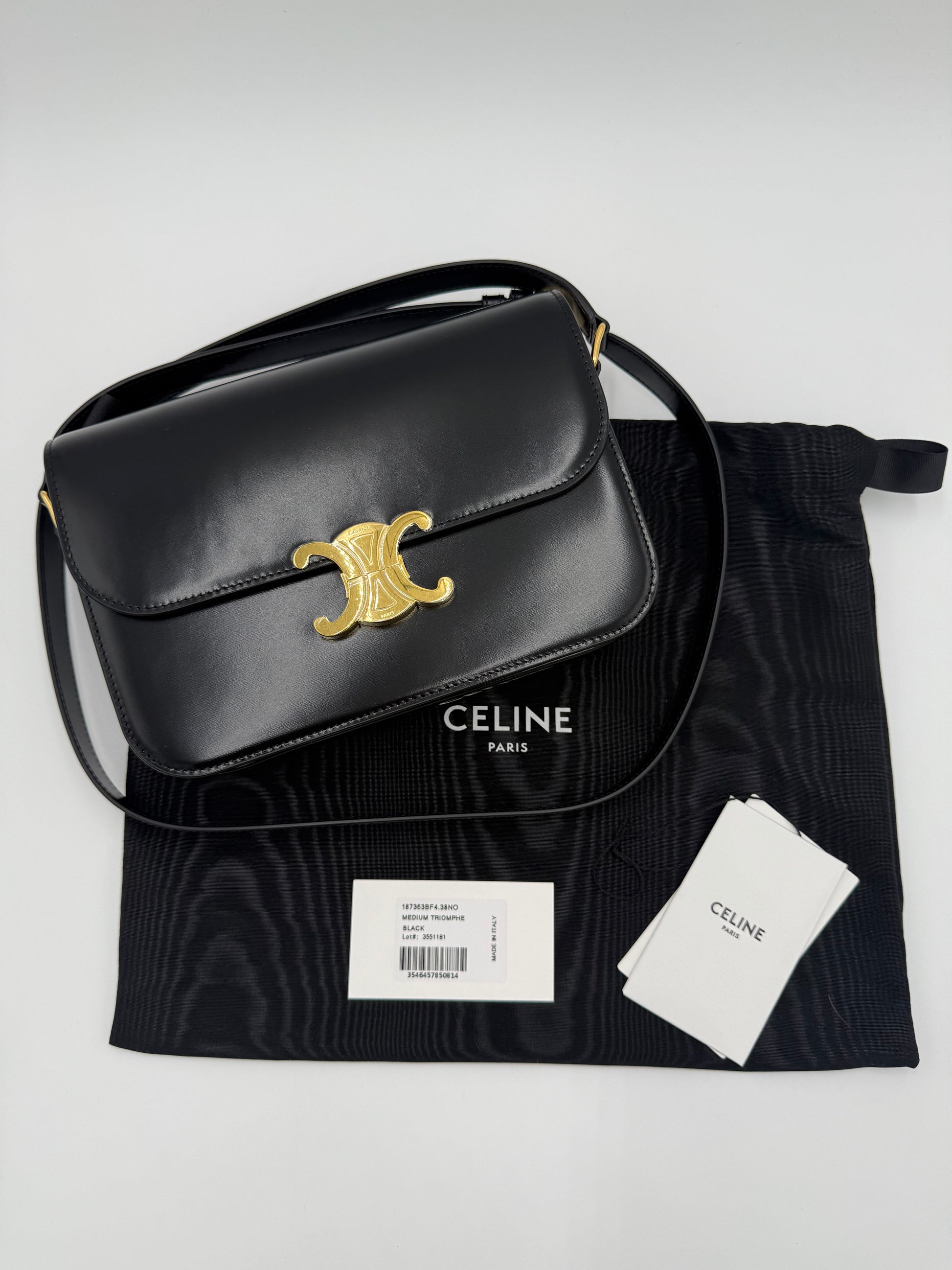 Celine Borsa Triomphe Classique Pelle Nera Pally Vintage Closet