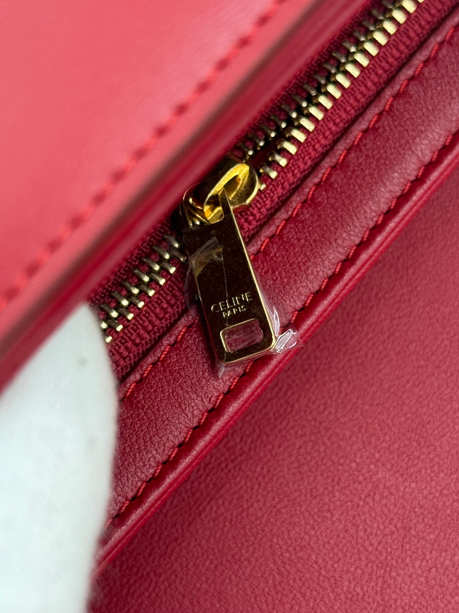 Celine Borsa Triomphe Classique Pelle Rossa Pally Vintage Closet