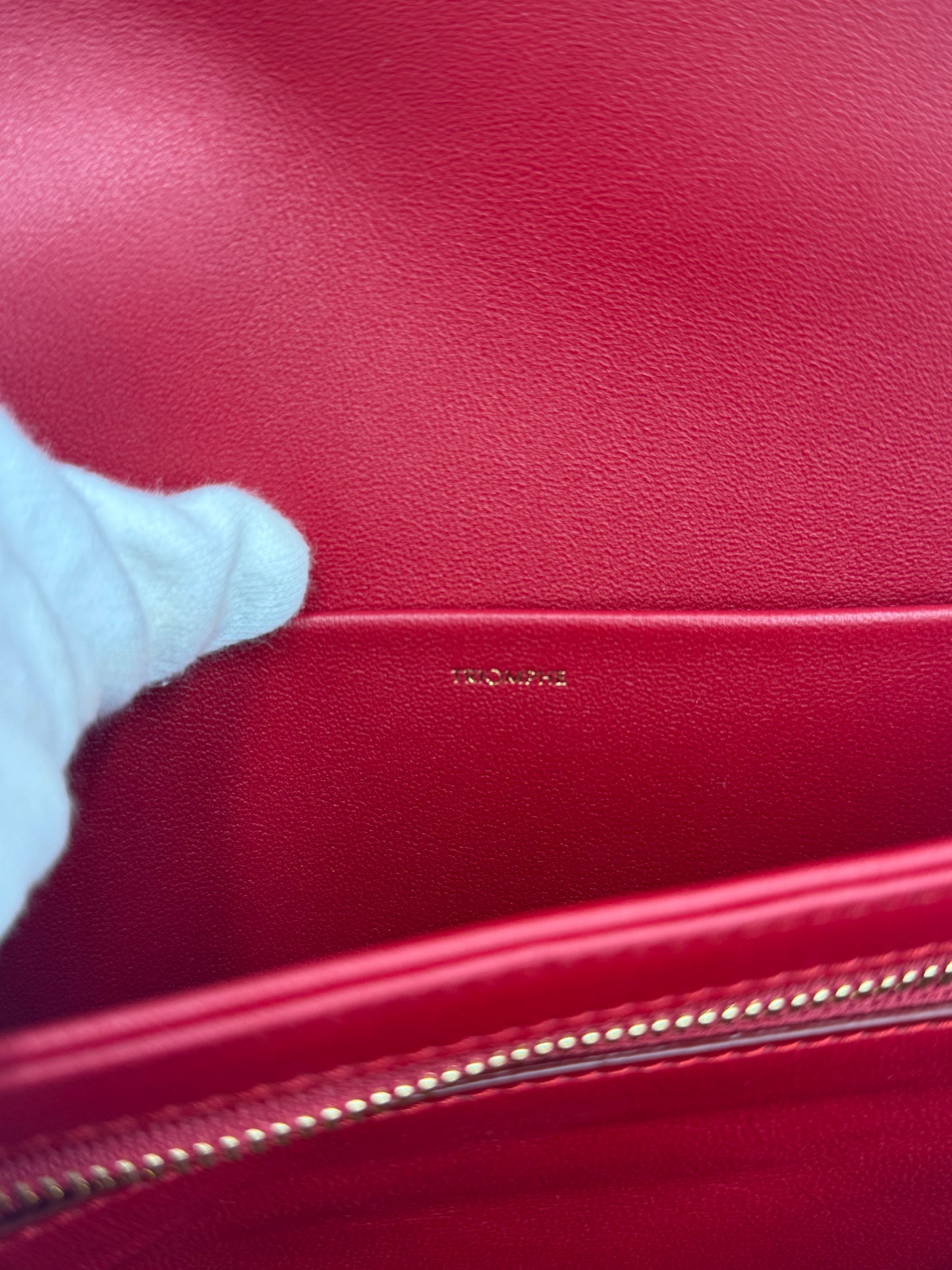 Celine Borsa Triomphe Classique Pelle Rossa Pally Vintage Closet