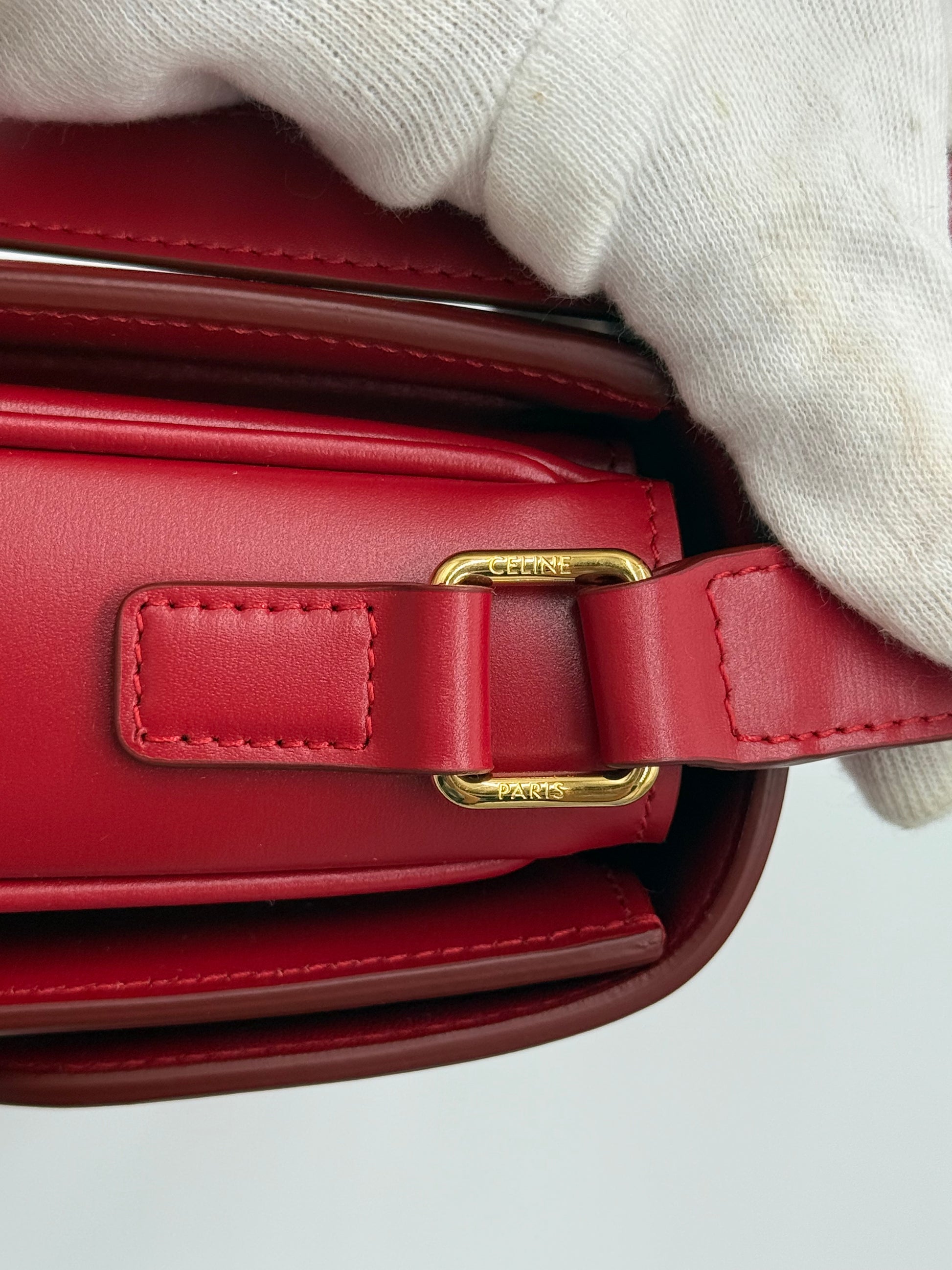 Celine Borsa Triomphe Classique Pelle Rossa Pally Vintage Closet