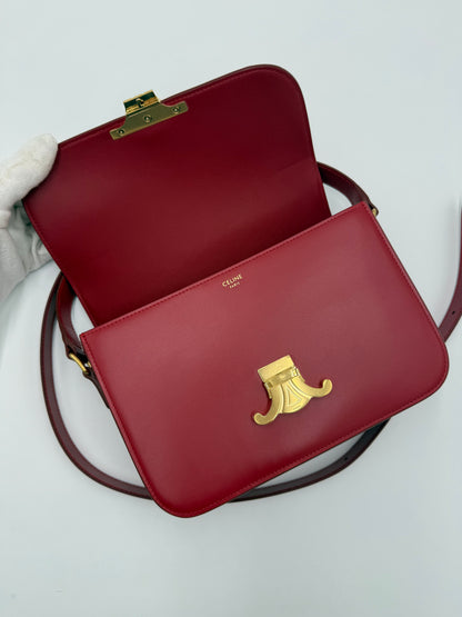 Celine Borsa Triomphe Classique Pelle Rossa Pally Vintage Closet