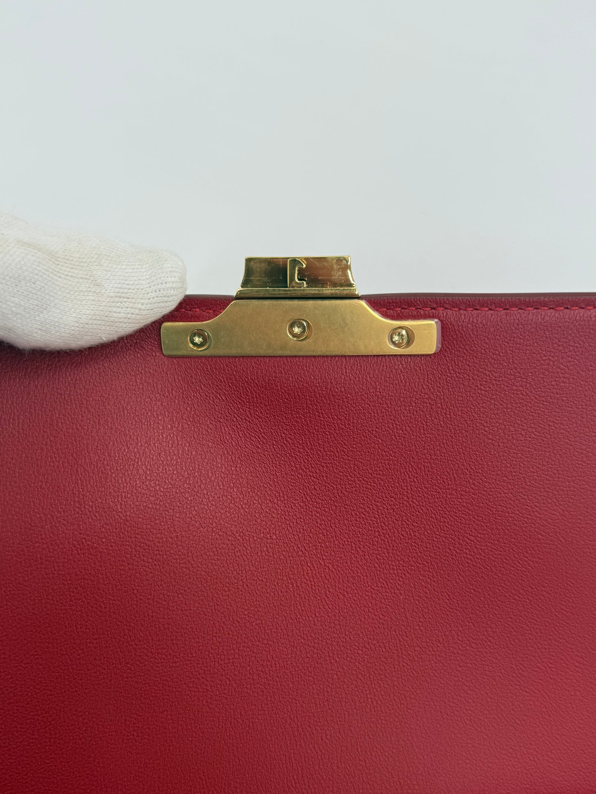 Celine Borsa Triomphe Classique Pelle Rossa Pally Vintage Closet
