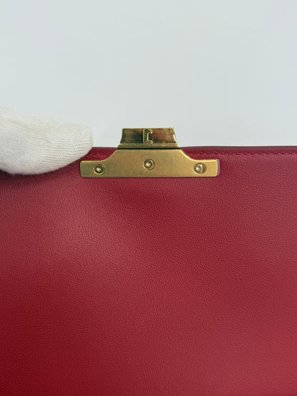 Celine Borsa Triomphe Classique Pelle Rossa Pally Vintage Closet