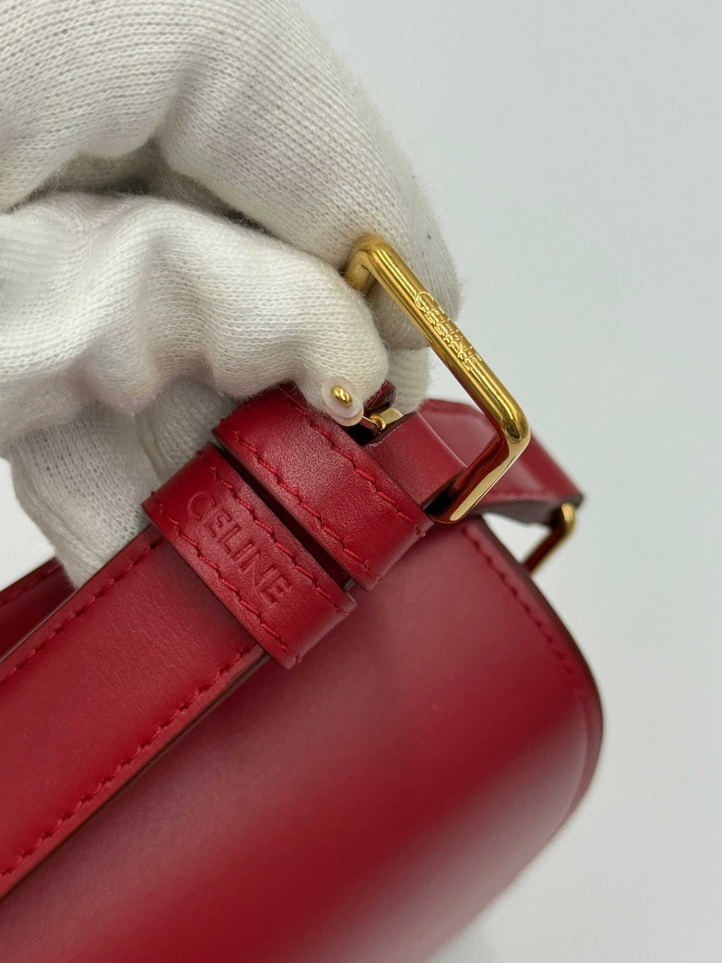 Celine Borsa Triomphe Classique Pelle Rossa Pally Vintage Closet