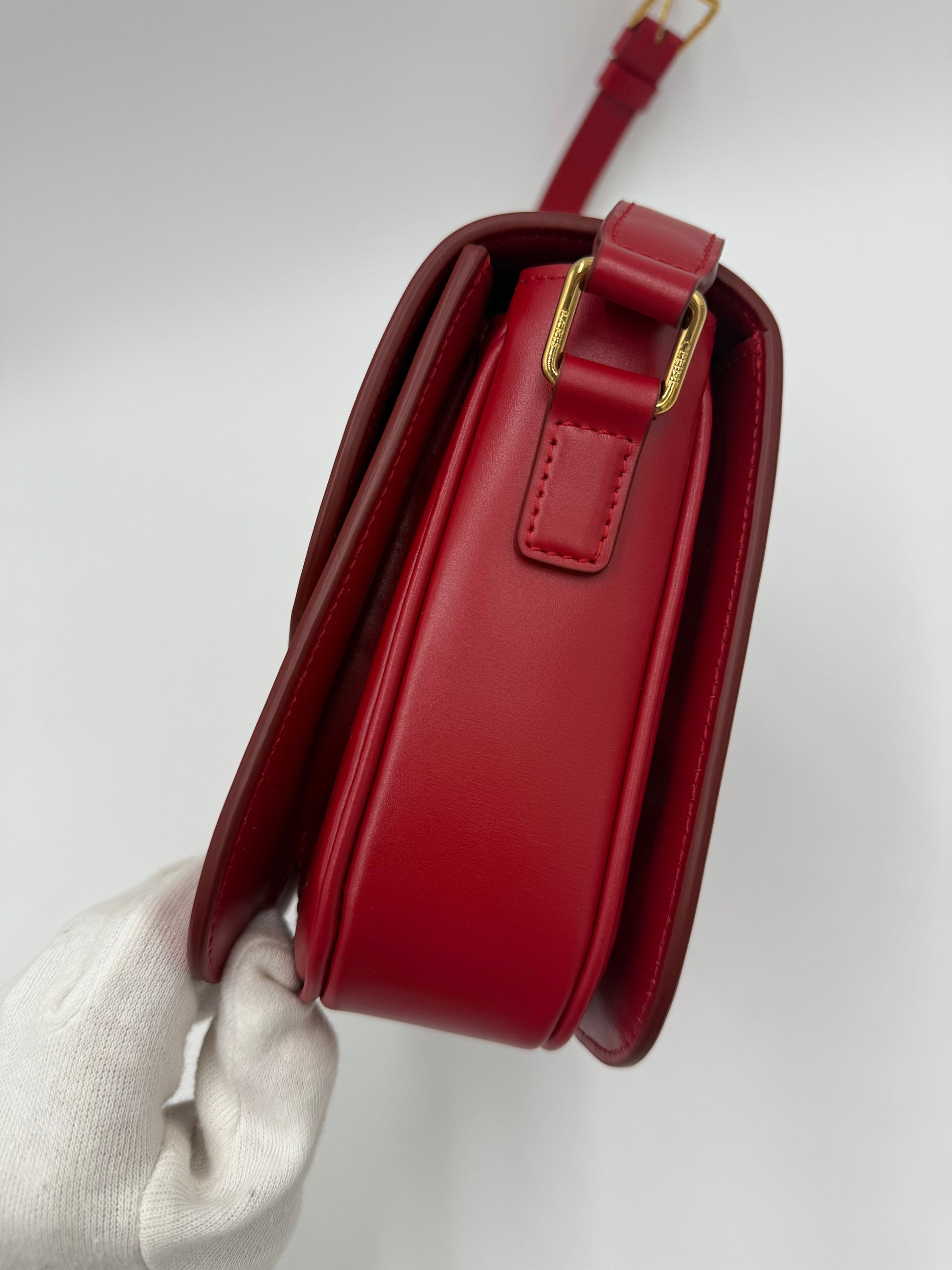 Celine Borsa Triomphe Classique Pelle Rossa Pally Vintage Closet